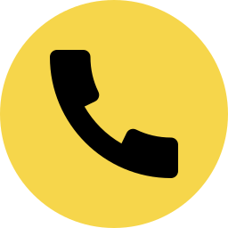 A black phone icon in a yellow circle.
