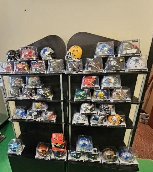 A display case filled with lots of cds in a store.