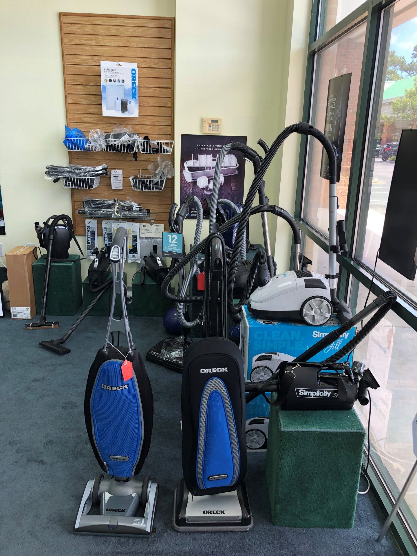 Oreck Vacuums Beside Window - Wilmington, NC - Cape Fear Vacuums