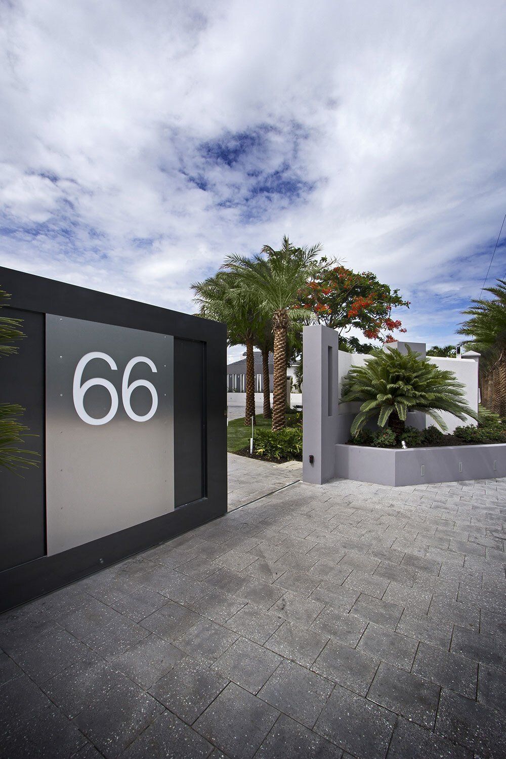 A gate with the number 66 on it