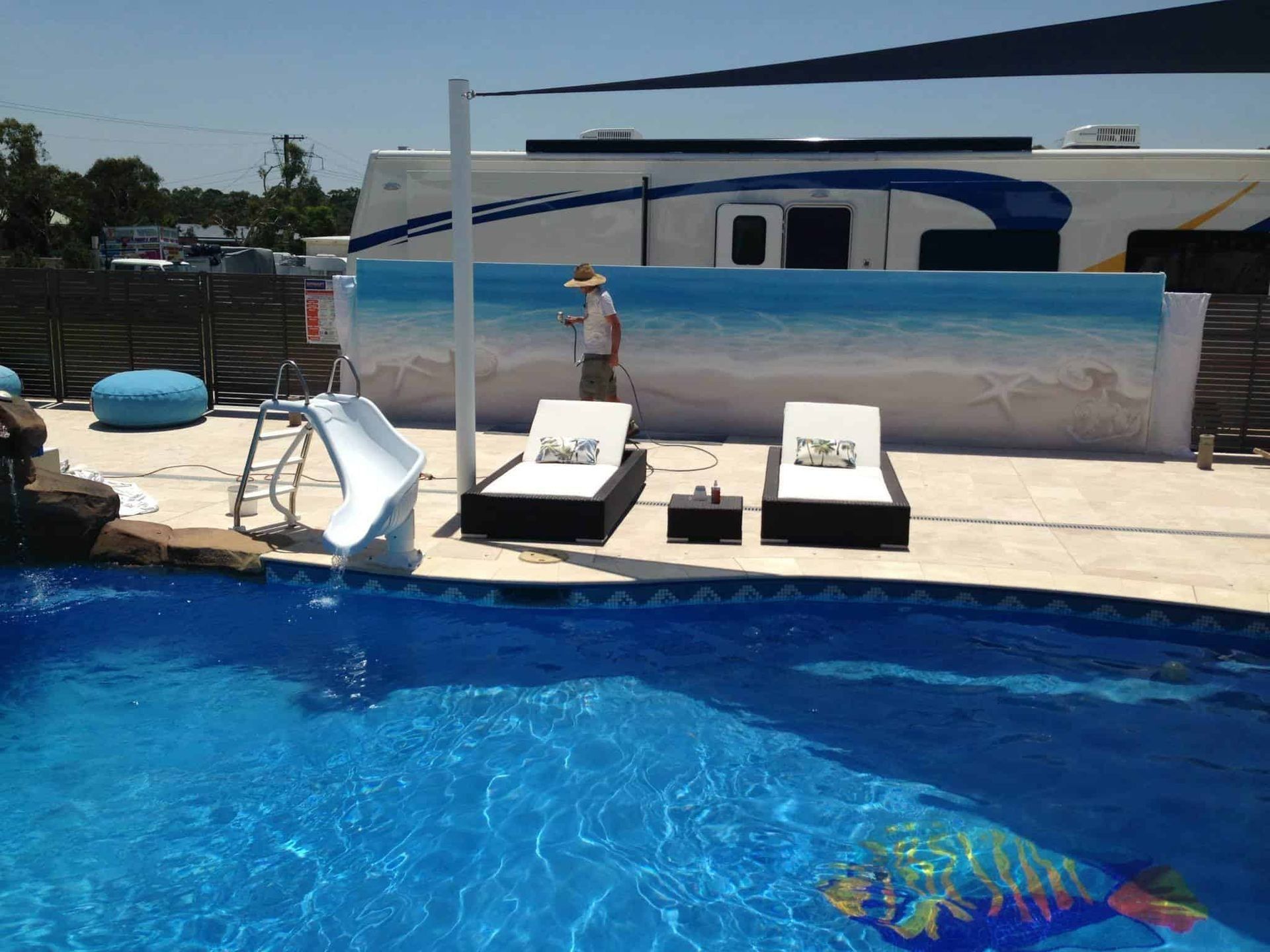 Swimming Pool With Slide — Divine Landscape Creations in Terrigal, NSW