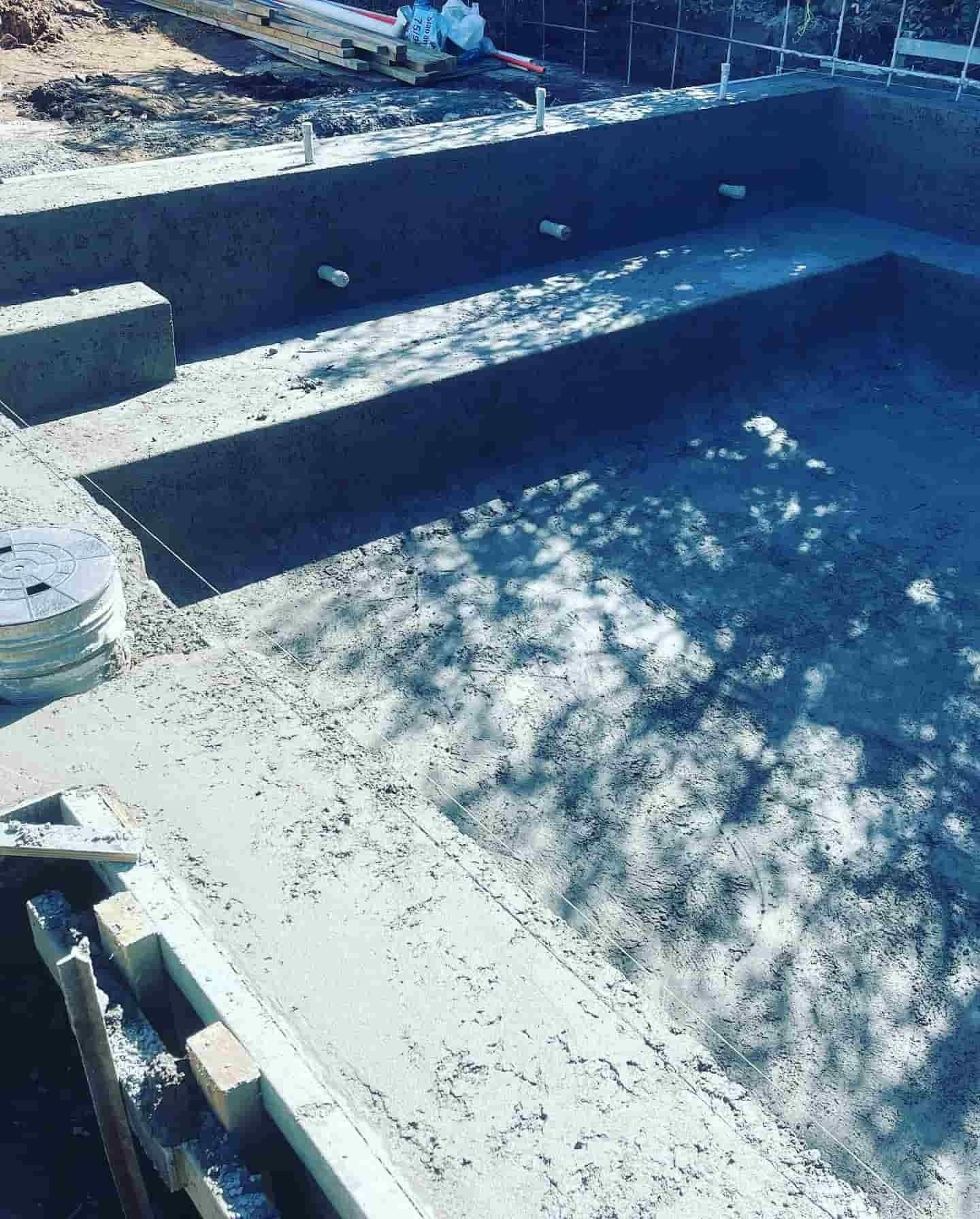 Construction Site With a Concrete Swimming Pool Structure — Divine Landscape Creations in Gosford, NSW