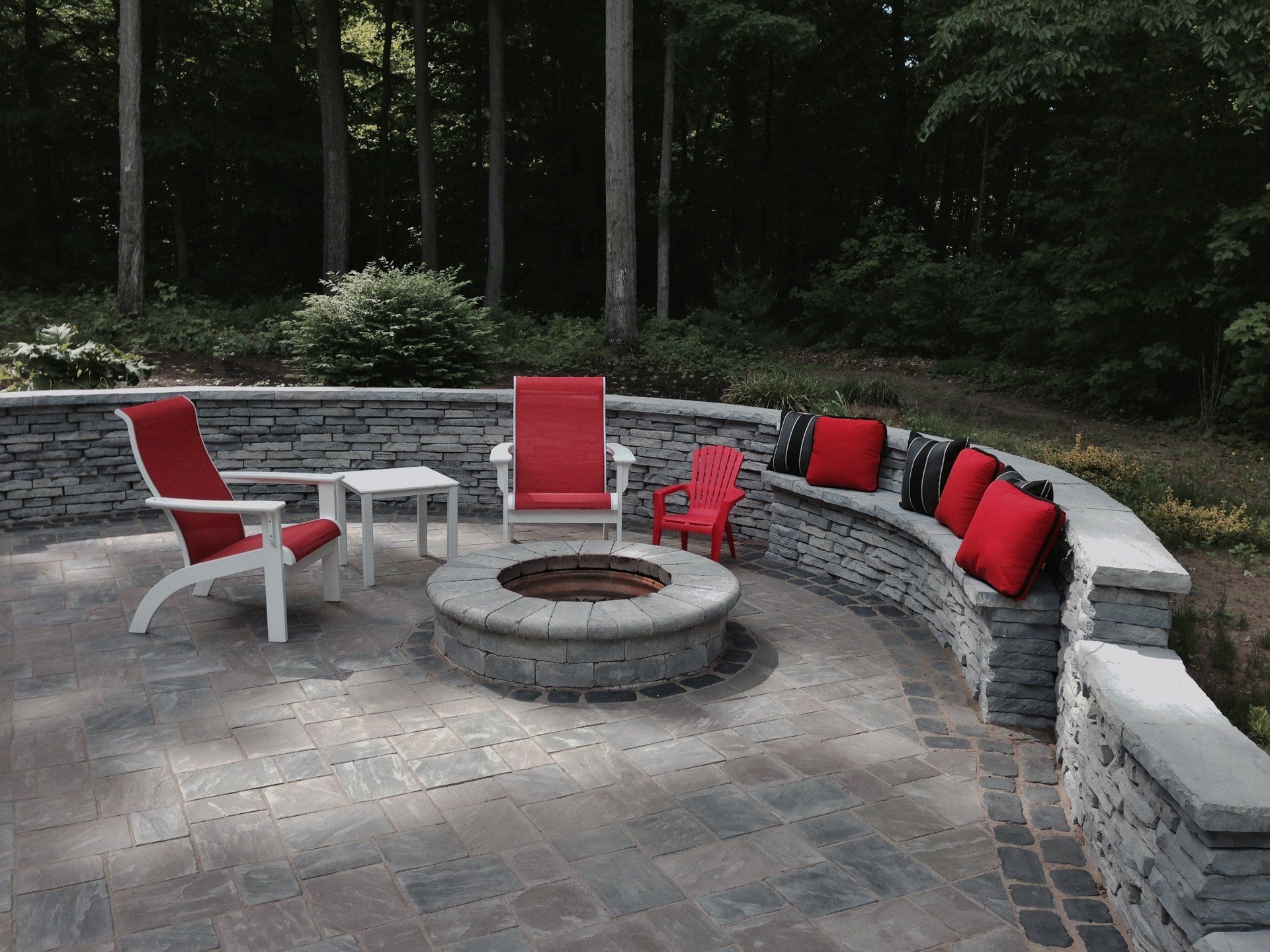 fire pit on patio