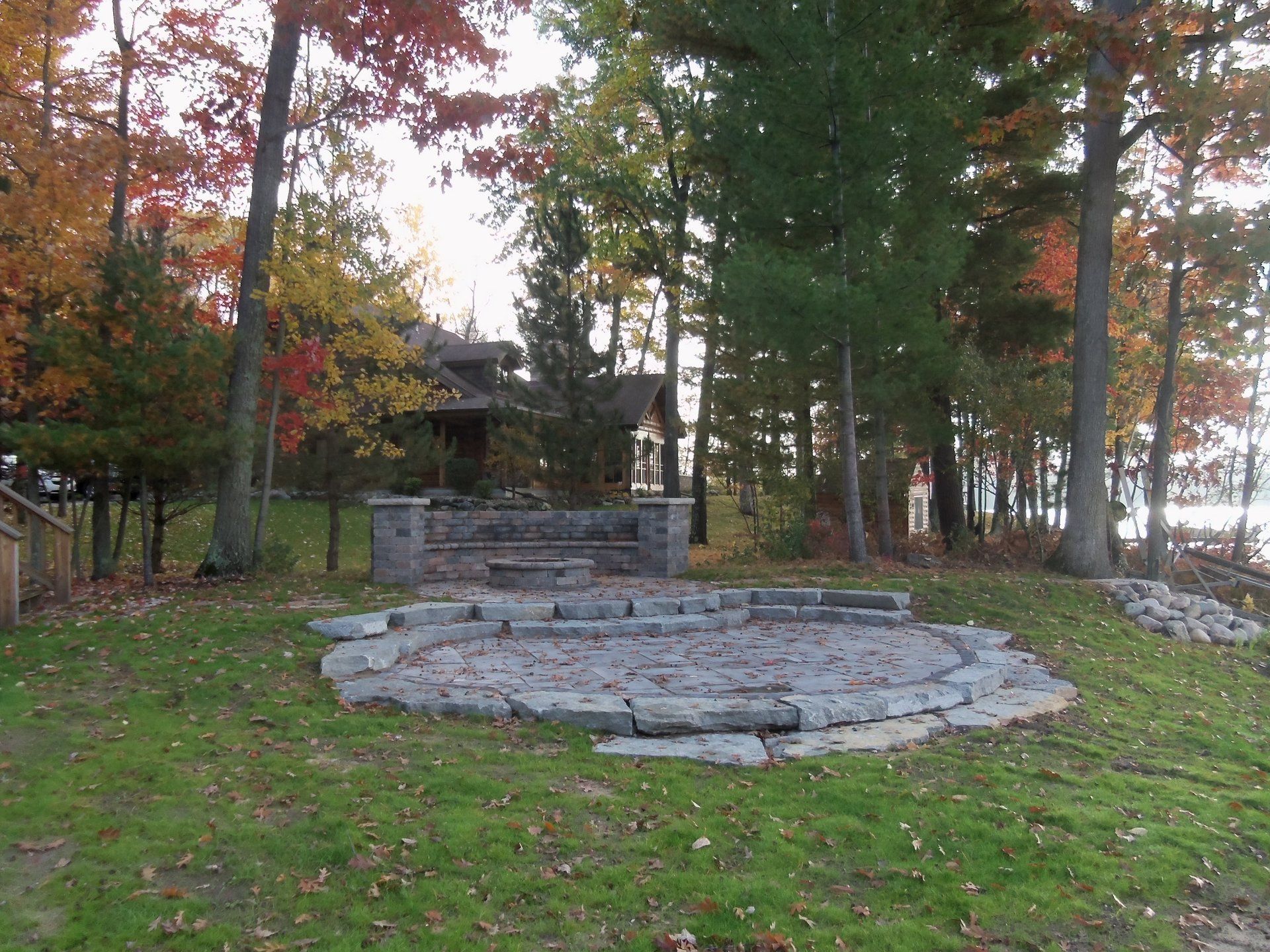stone pavers in garden