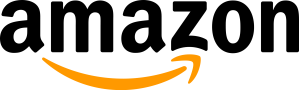 The amazon logo is black and orange with a smiling arrow.