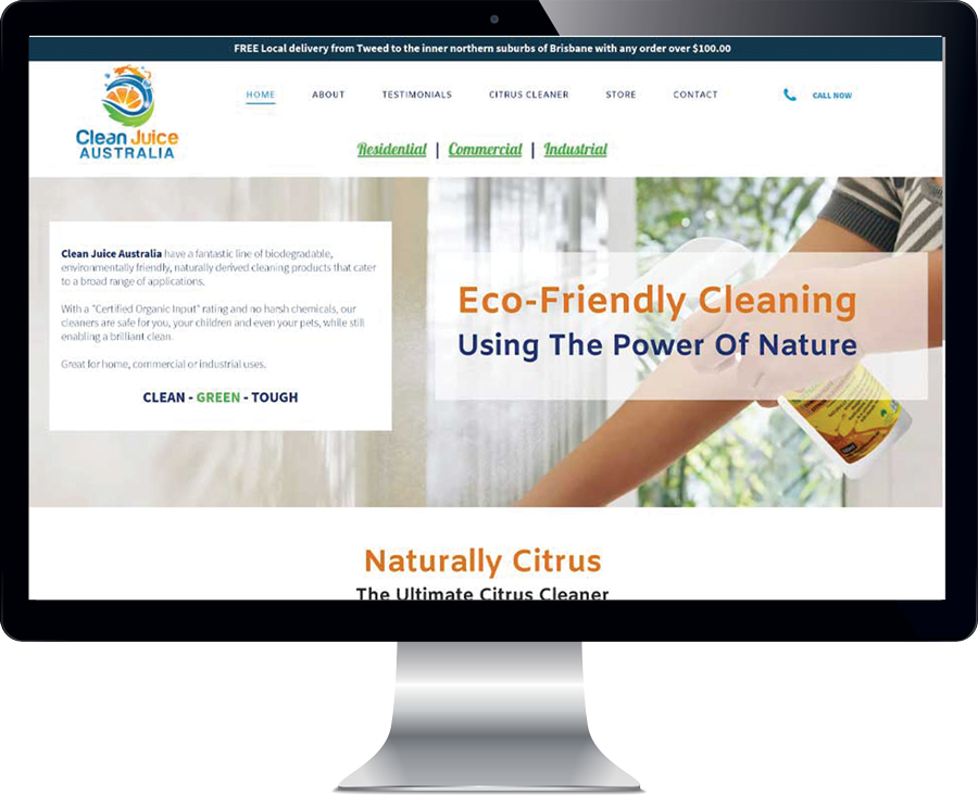 Clean Juice eCommerce store by Geek Queen