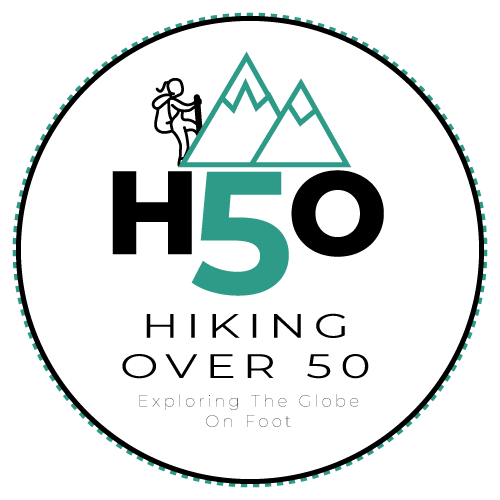 Hiking Over 50 Logo by Geek Queen
