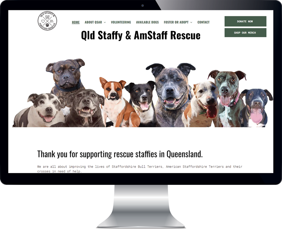 Qld Staffy & AmStaff Rescue website by Geek Queen
