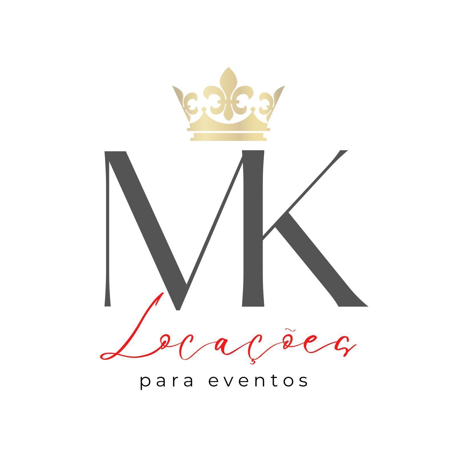Logotipo: MK Locações, empresa de aluguel de eventos.