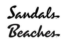 Sandals and Beaches logos in black script.