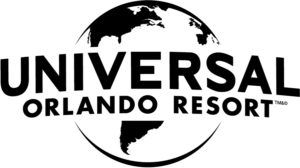 Universal Orlando Resort logo with globe silhouette.