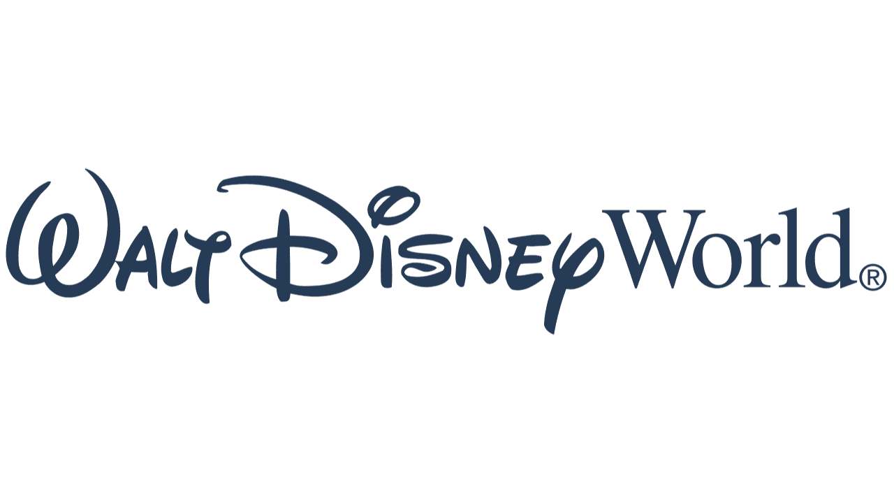 Walt Disney World logo in dark blue script.