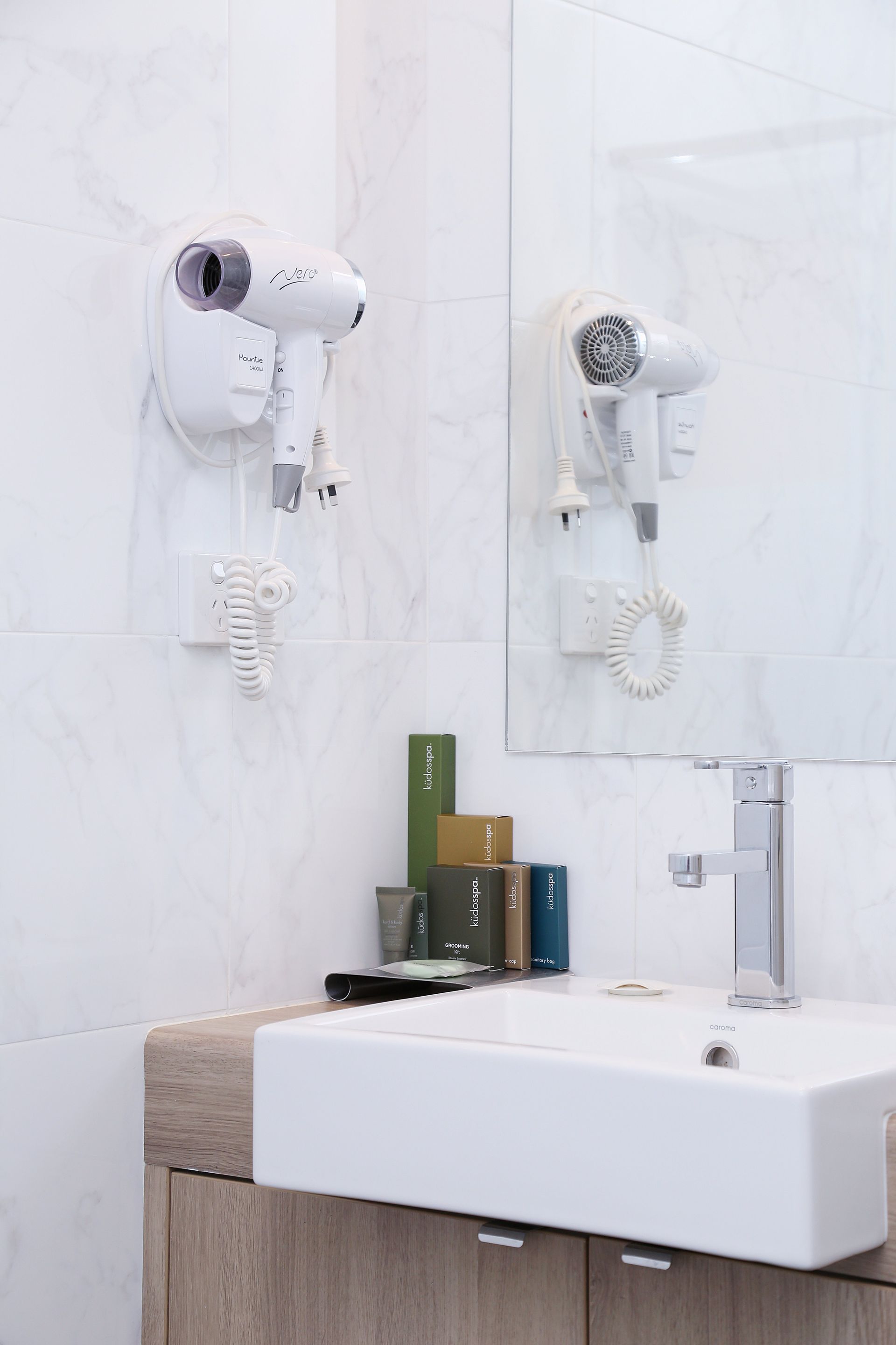 hotel room accomodation with bathroom accesories