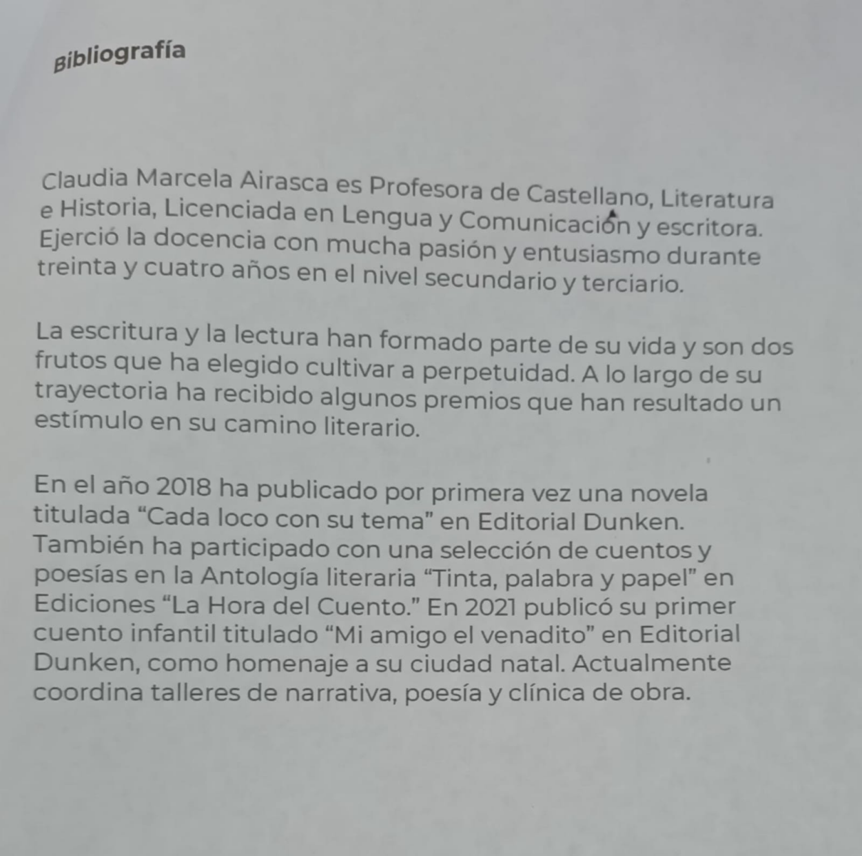 Claudia M. Airasca Escritora 