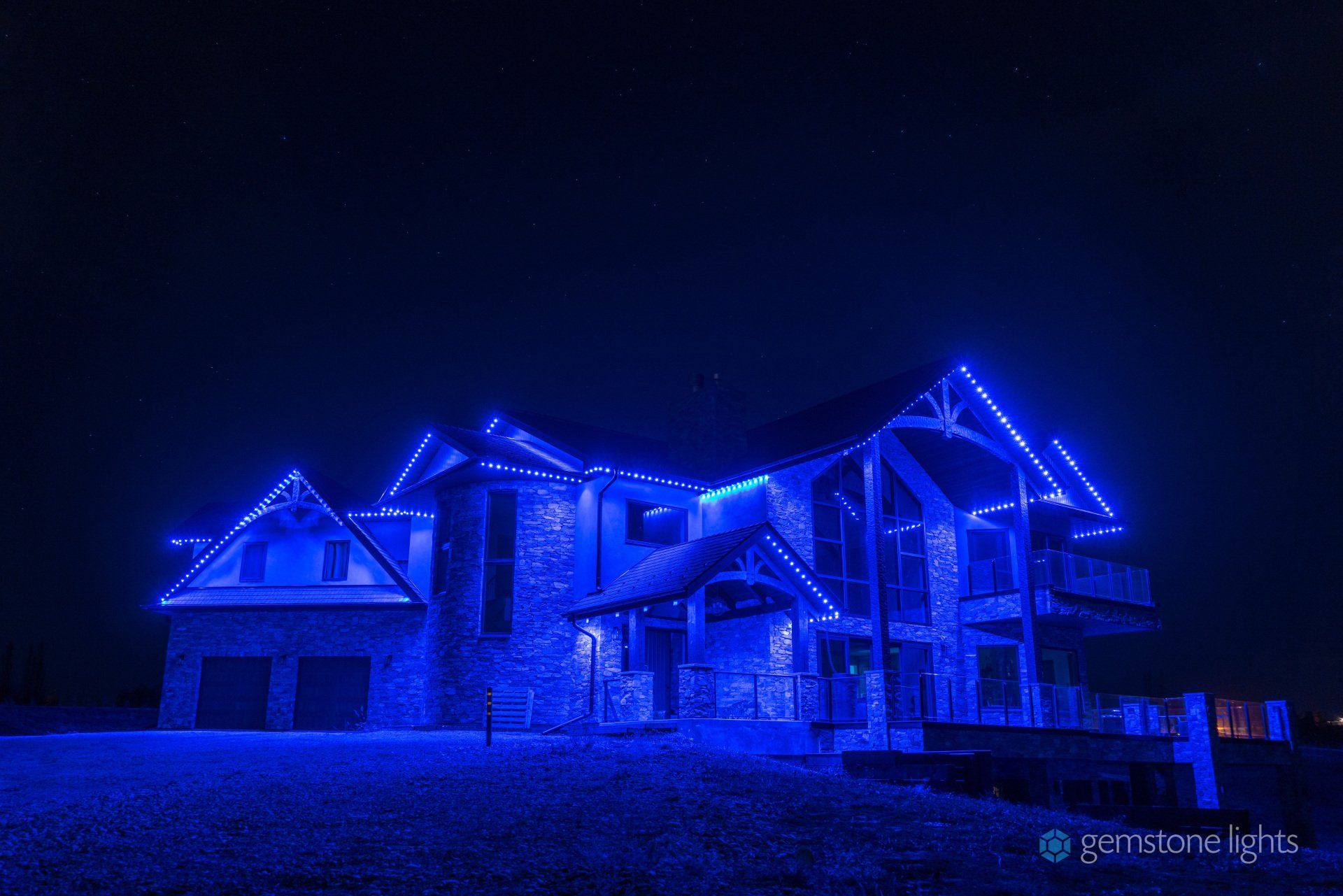 House showcasing electric lighting