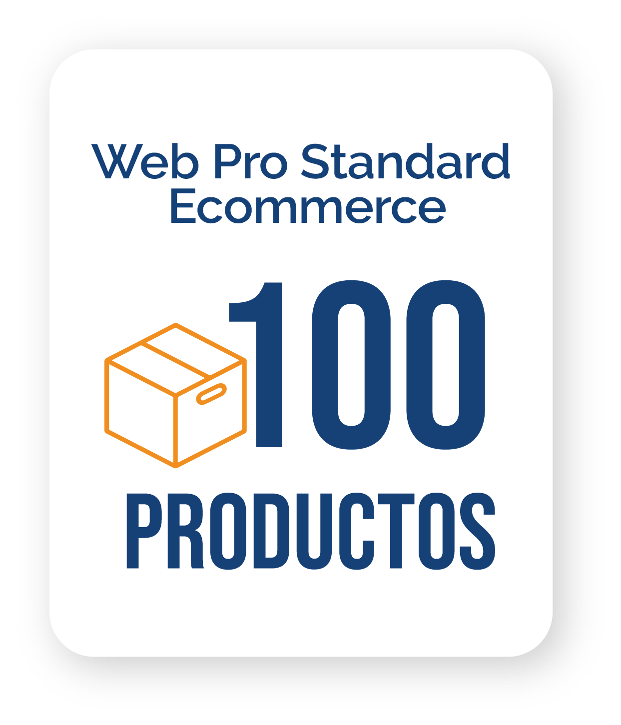 Una pegatina que dice web pro standard ecommerce 100 productos