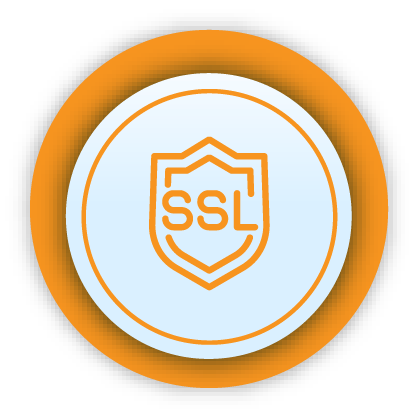 Un escudo con la palabra ssl en un círculo.