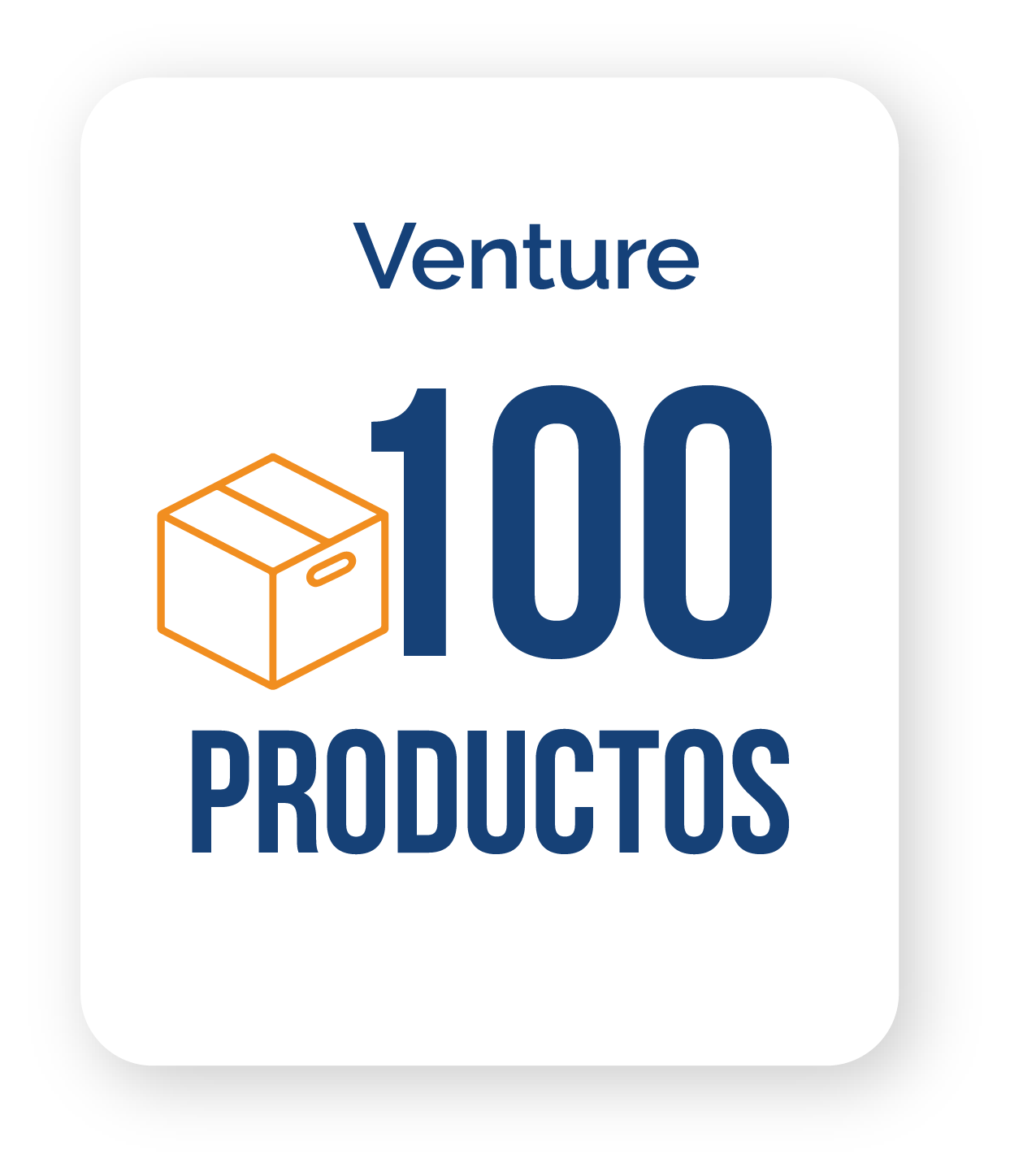 Un logo para venture 100 productos con una caja.