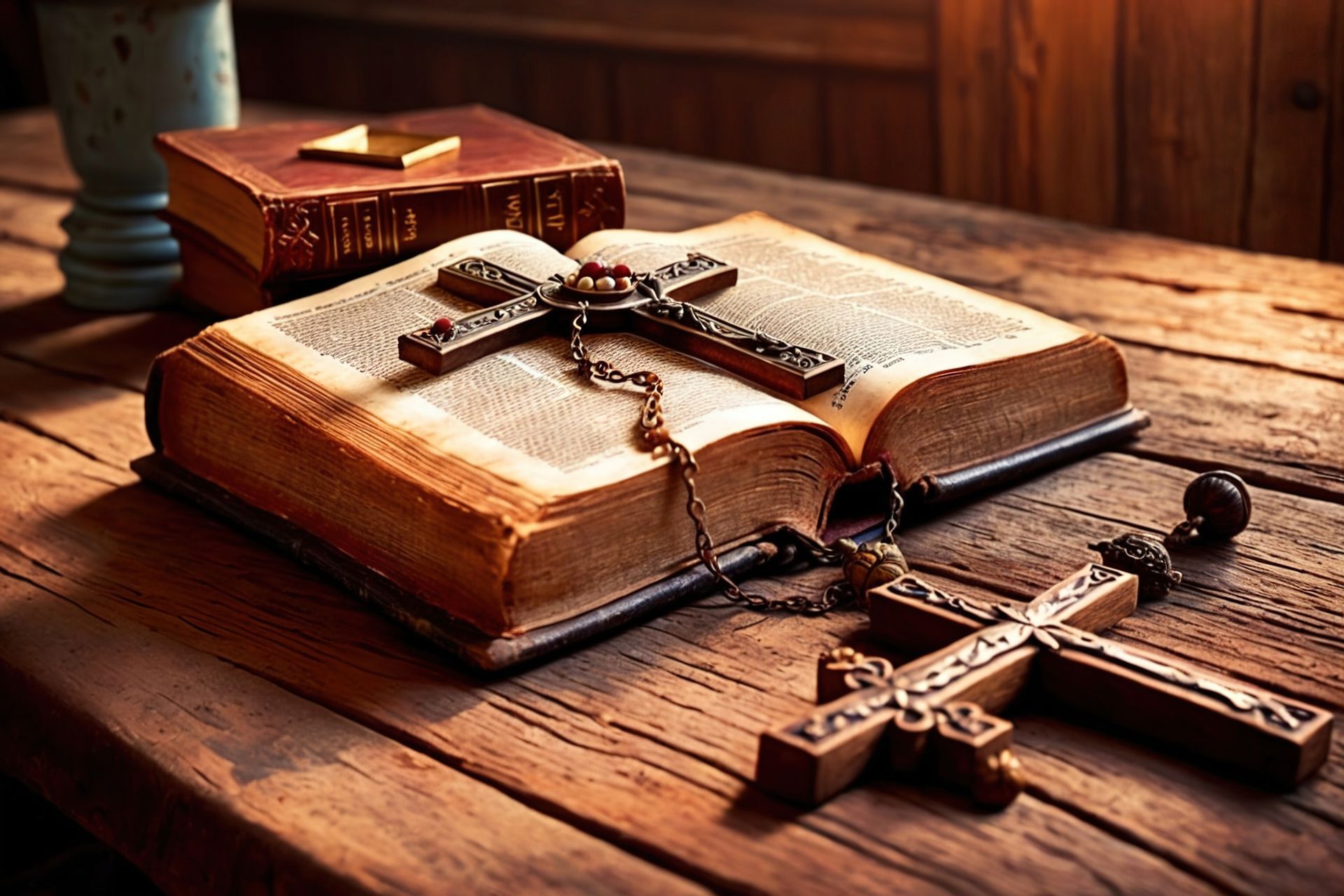 Cross on a bible