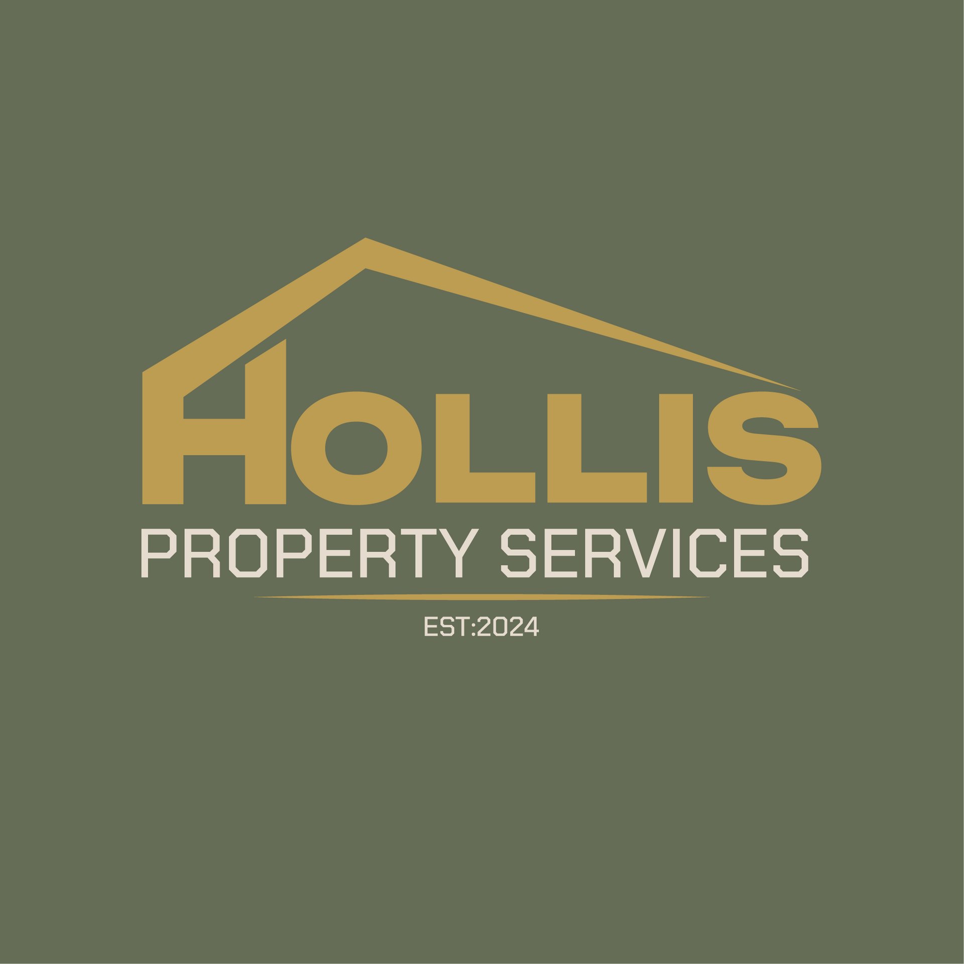 The hollis property services logo is on a green background.