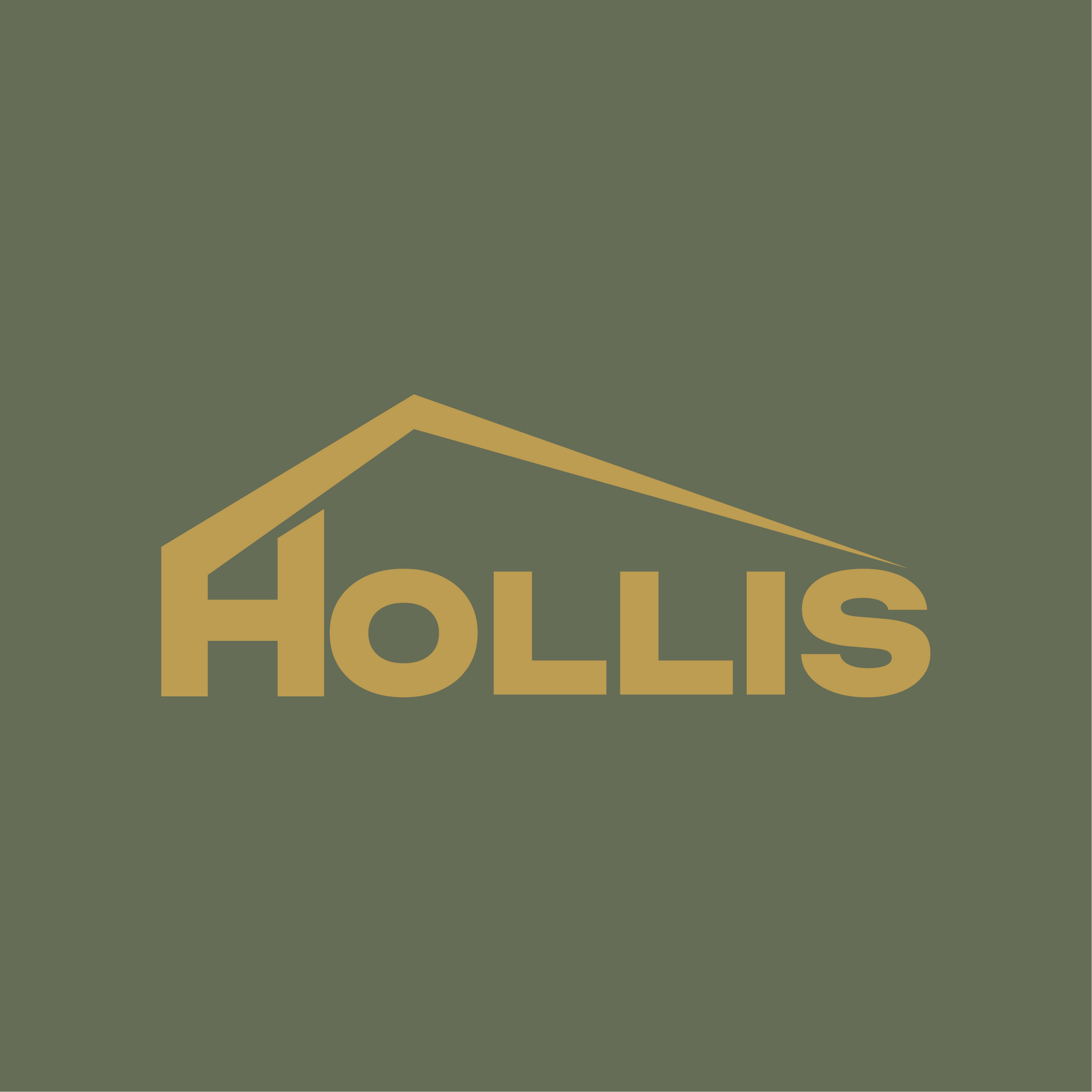 The hollis logo is on a green background.