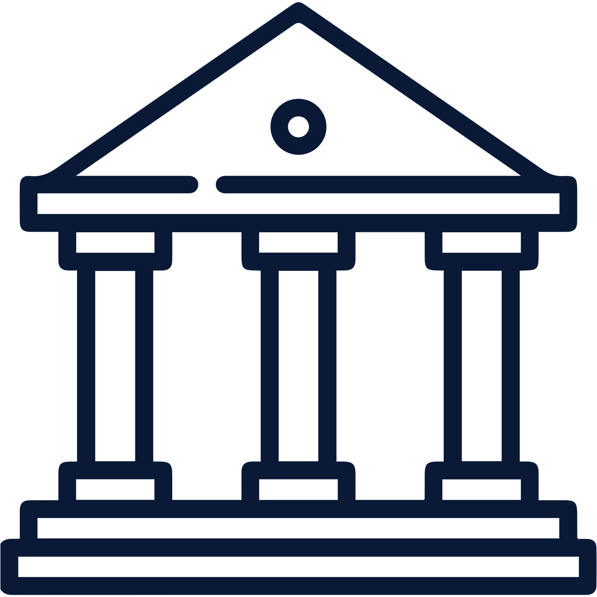 A line drawing of a building with columns and a dome.