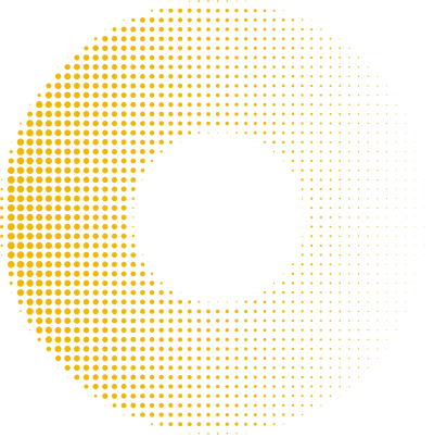 A circle made of yellow dots on a white background.