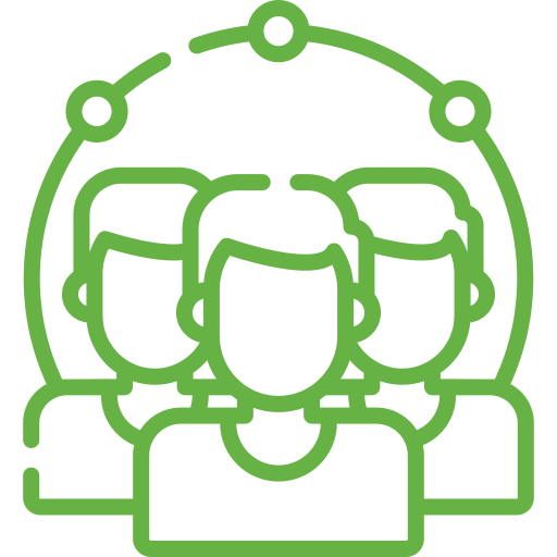 A group of people standing next to each other in a circle.