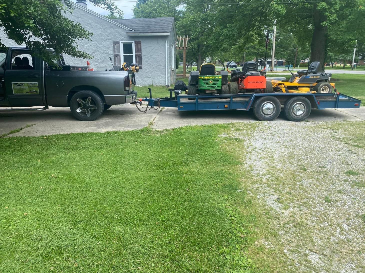 Lawn Mowers on Trailer