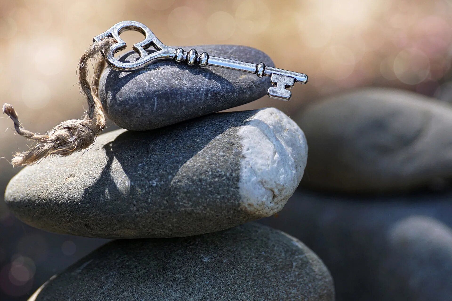 Key on Stacked of Stones