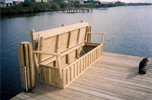 Opened Bench Storage — Cocoa Beach, FL — Darrell’s Docks