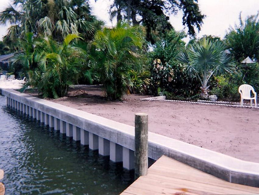 Concrete Seawall After Construction — Cocoa Beach, FL — Darrell’s Docks