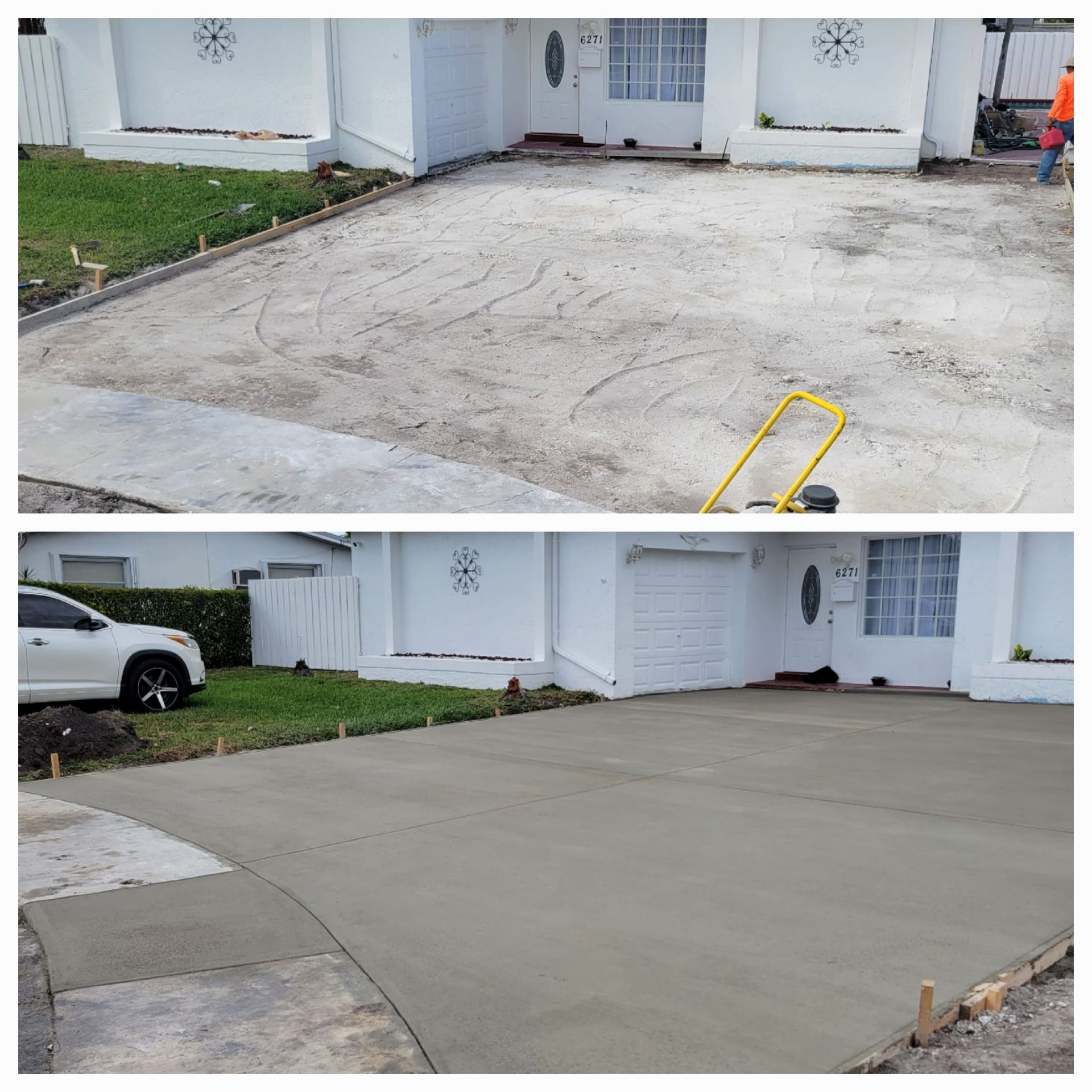 A worker diligently installing pavers on a pathway, carefully arranging each piece with precision and expertise.