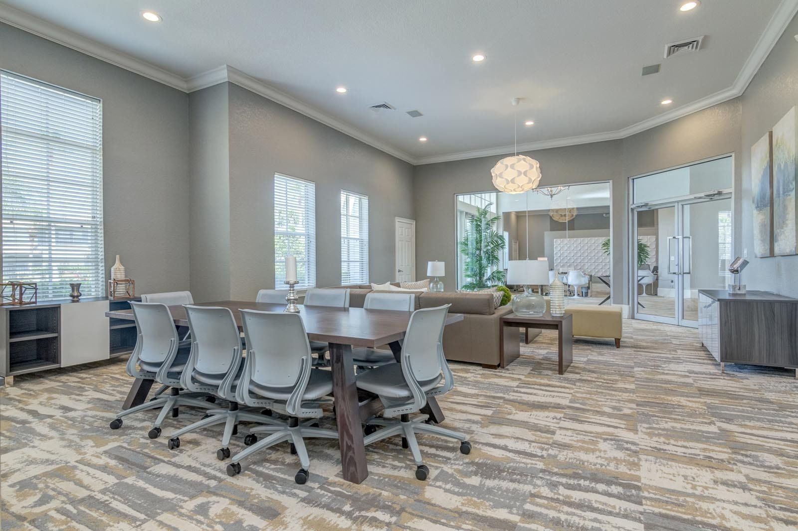 Business Center with Meeting Table at Burano Hunter's Creek Apartment