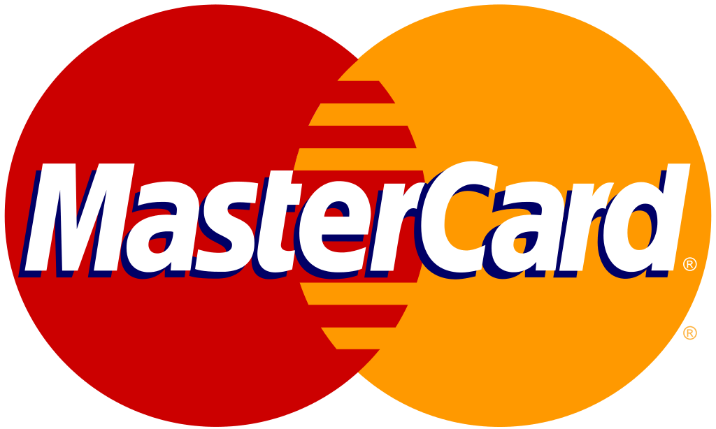The Mastercard logo featuring two interlocking red and orange circles with the word