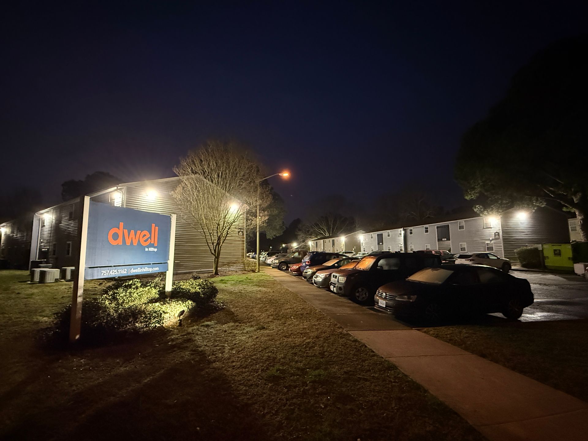 Dwell in hilltop front signage