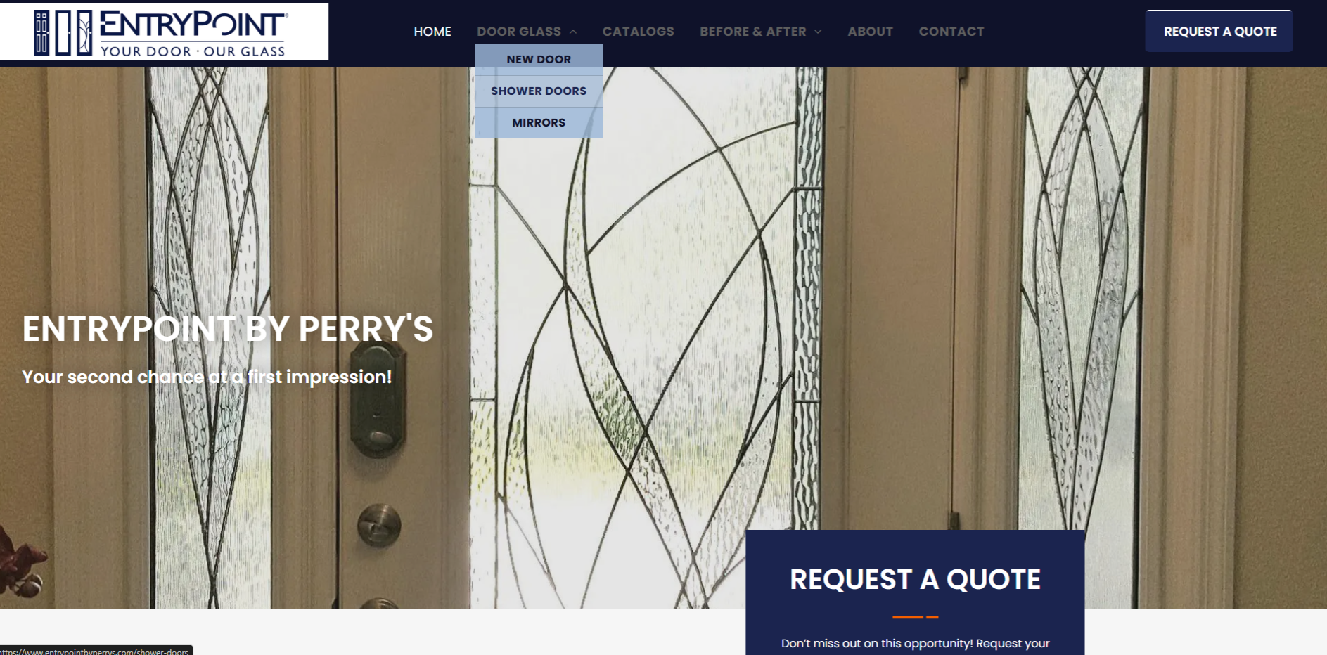 A screenshot of a website for entrypoint by perry 's