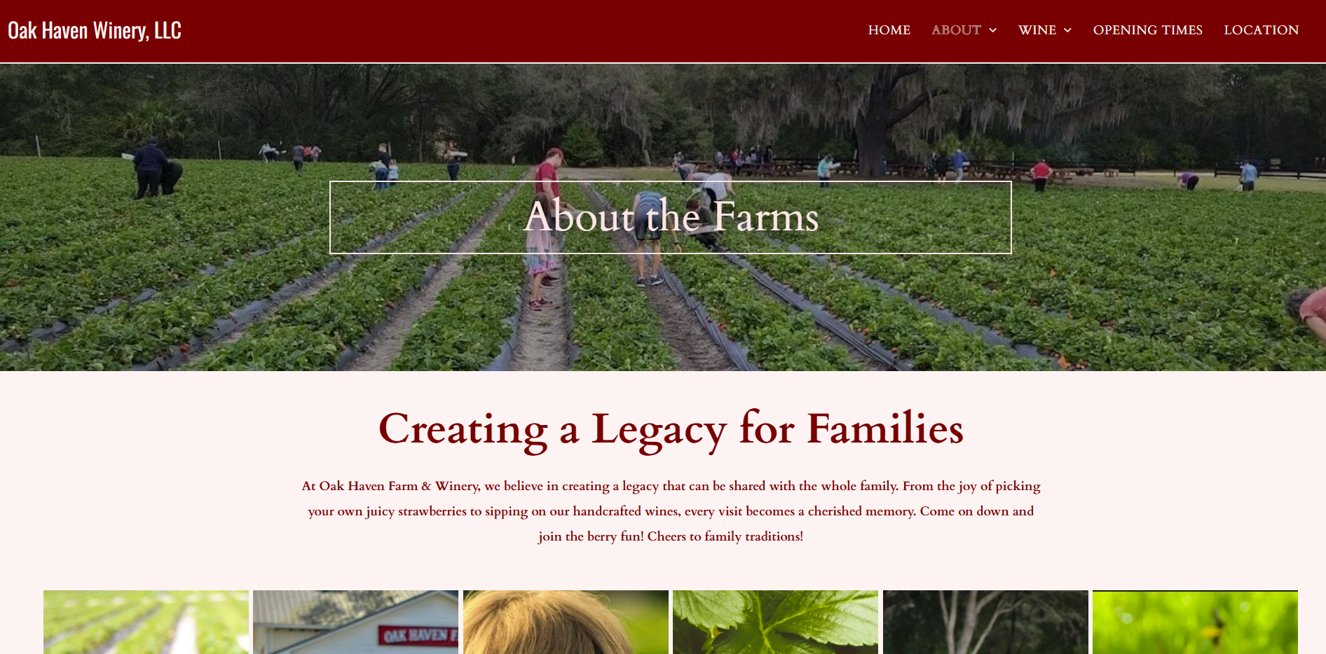A screenshot of a website that says `` creating a legacy for families ''.