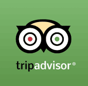 The tripadvisor logo is on a green background.