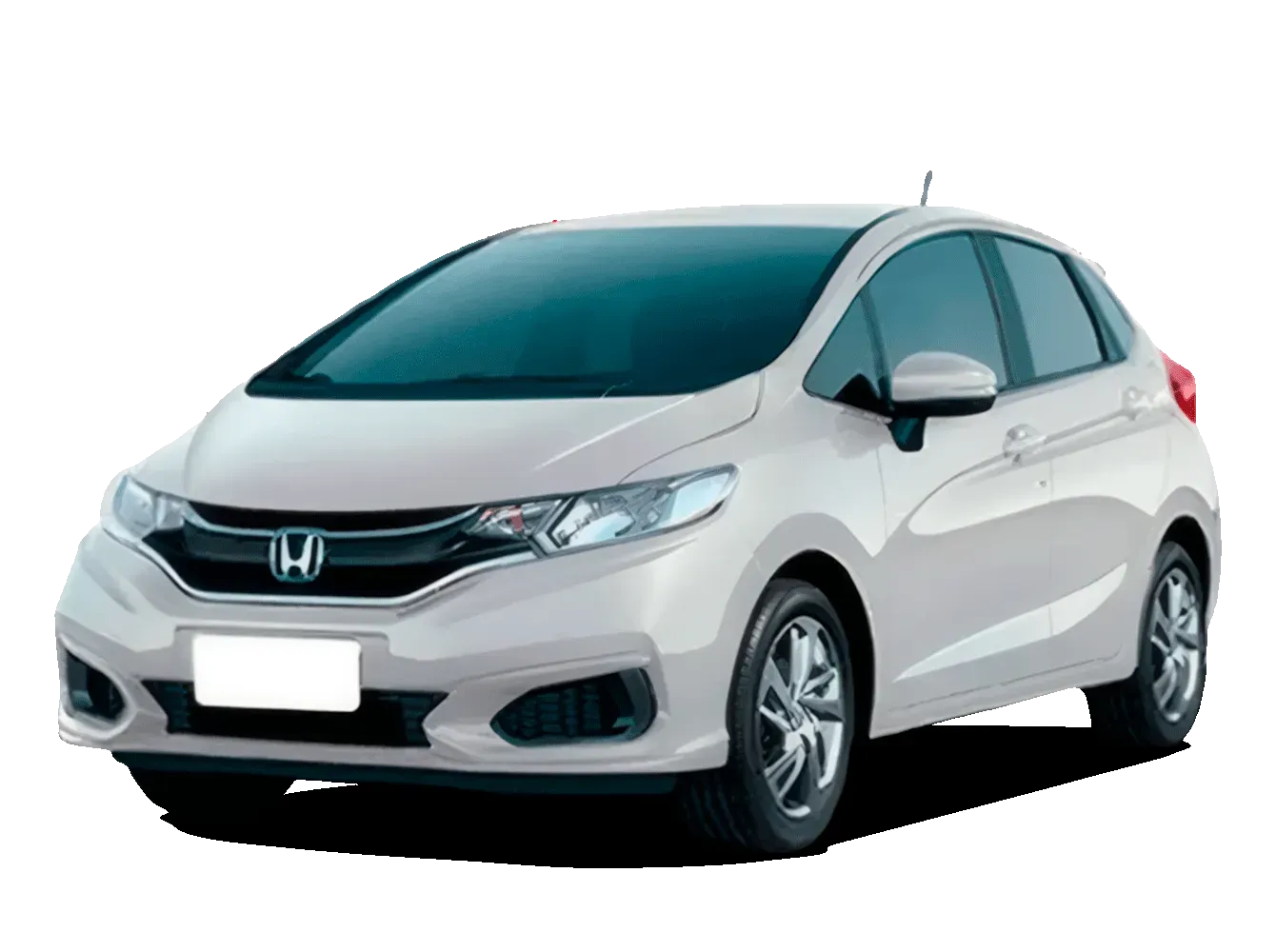 Carro Honda Fit hatchback branco.