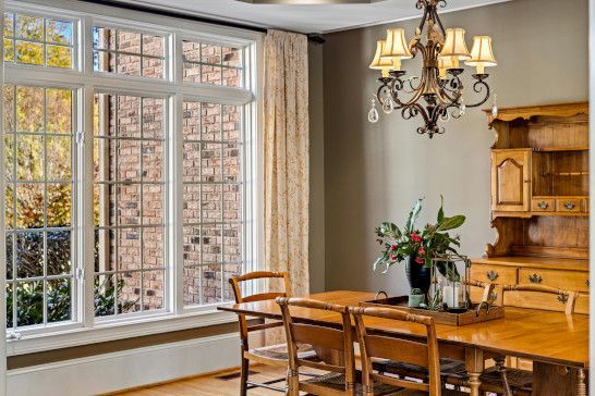 Complete dining room with storage and library features