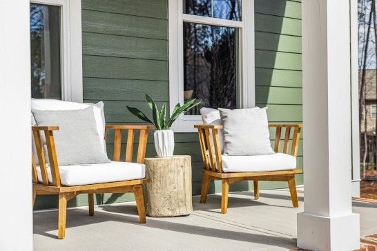 Comfortable dining area with varied seating and outdoor access