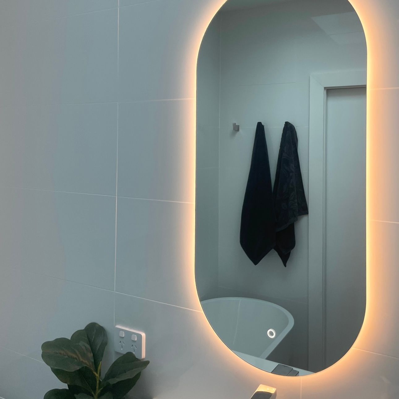 Bathroom electrical work and LED light installation completed by Lakeside Air & Electrical.