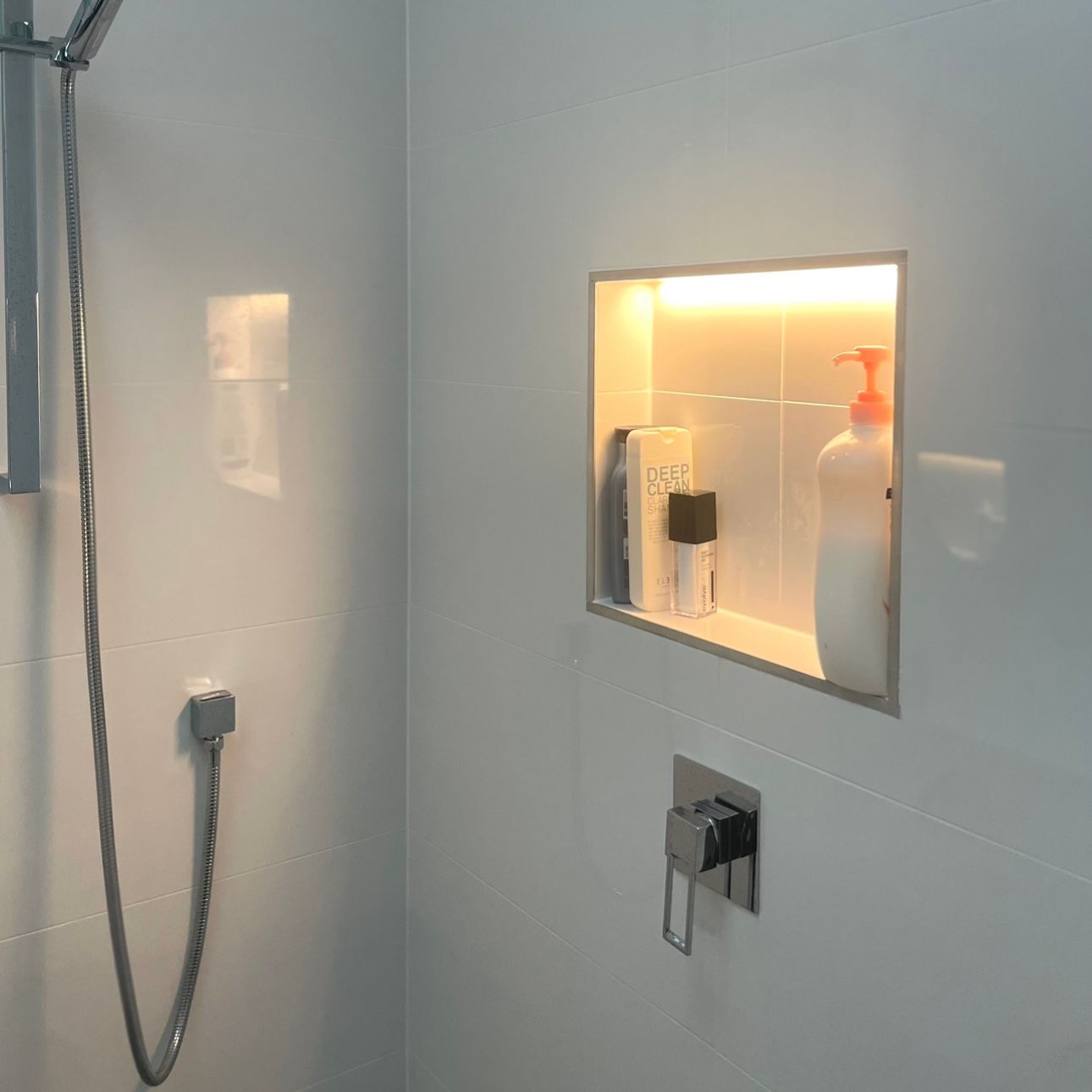 Bathroom electrical work and LED light installation completed by Lakeside Air & Electrical.