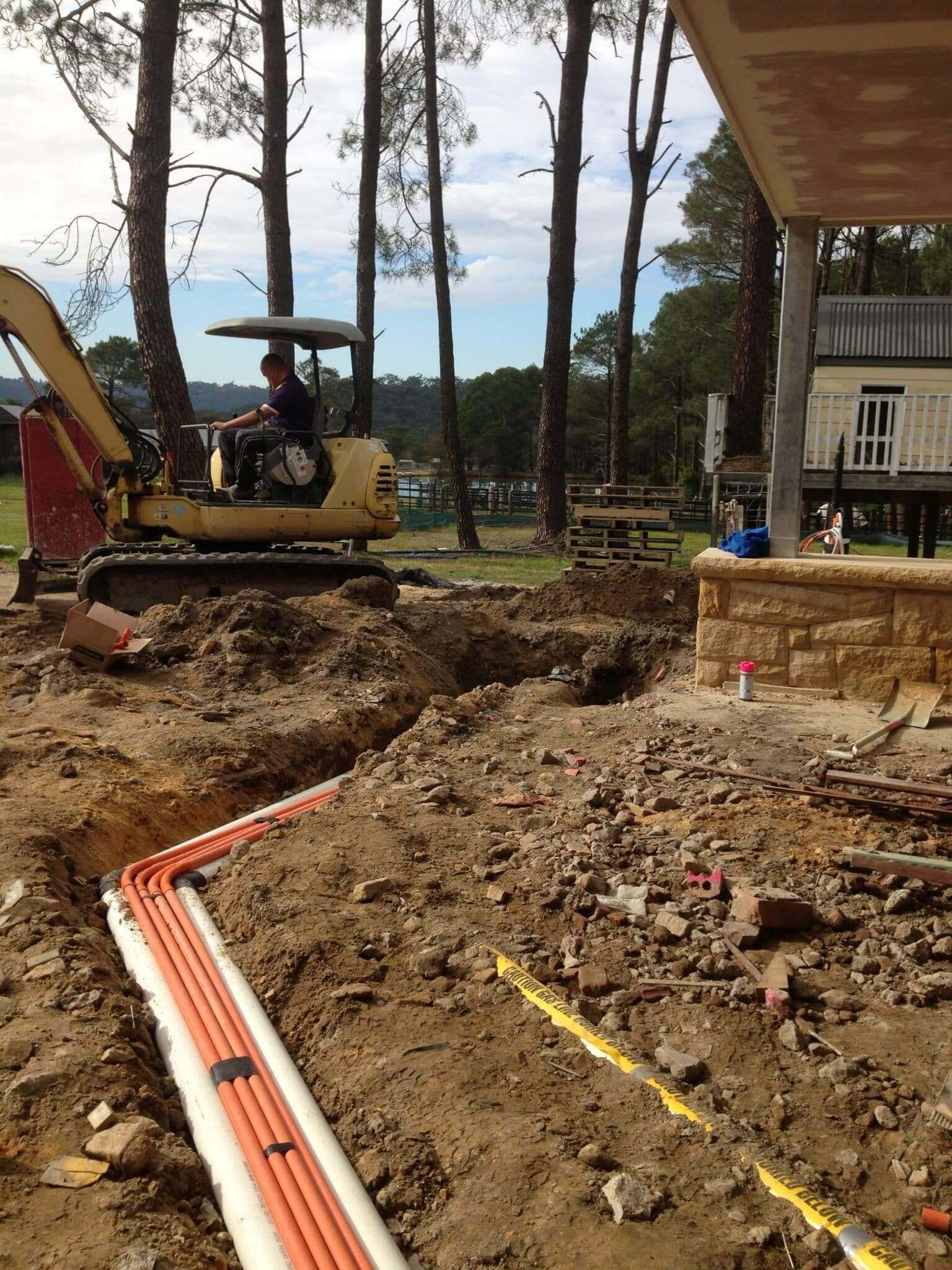 underground piping to be covered up