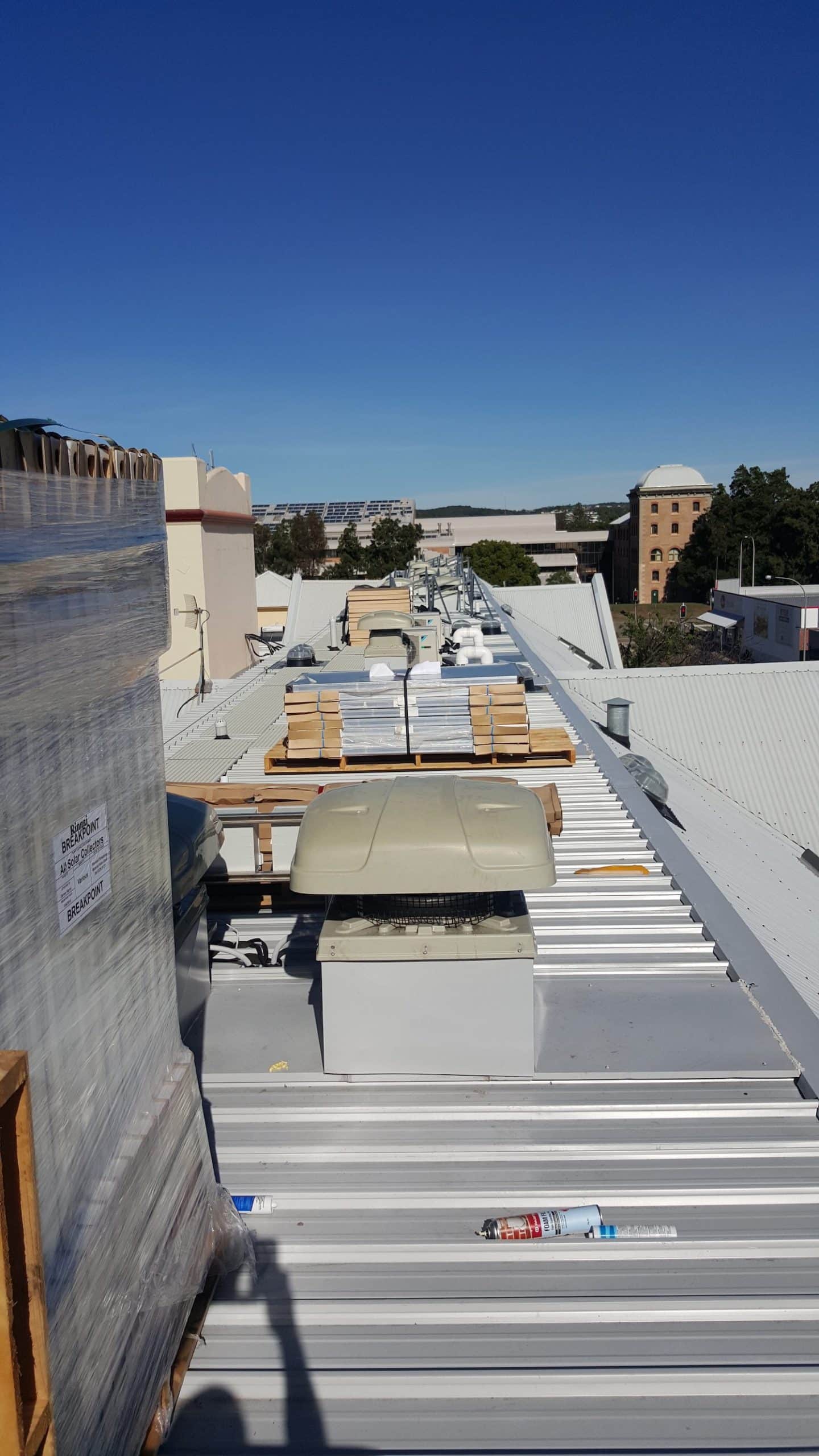 air con setup on roof