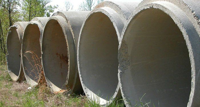 Large concrete pipes