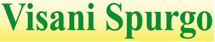 Visani Spurgo in carattere verde, con sfondo giallo-verde.