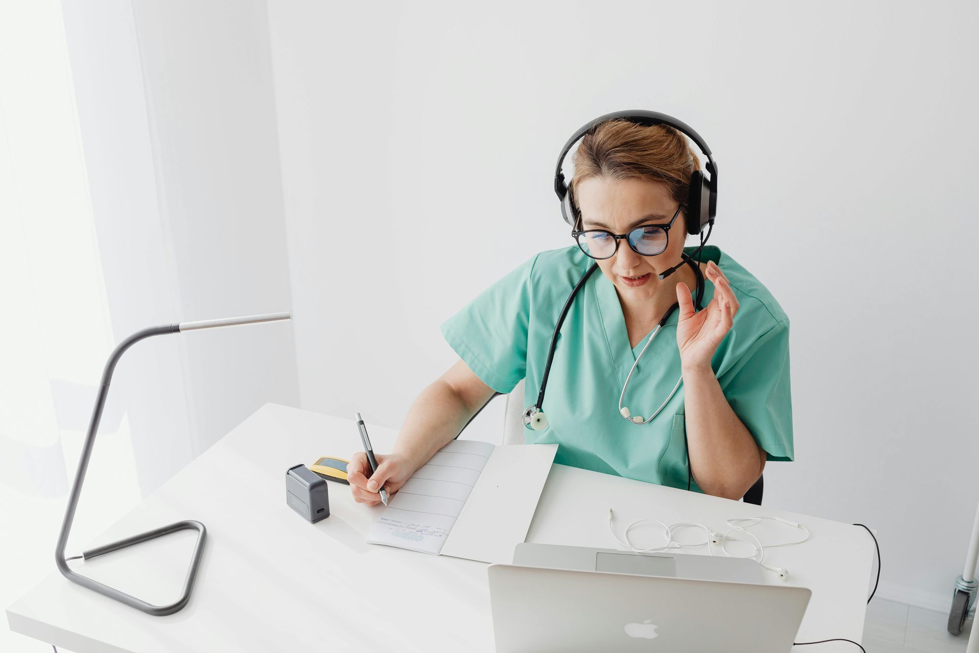 image of a nurse on a telemedicine call