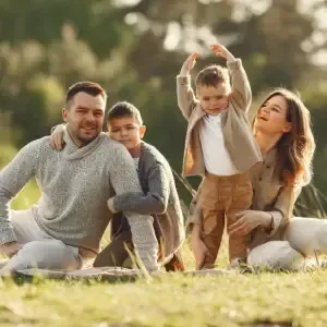 Healthy Family Enjoying in Park